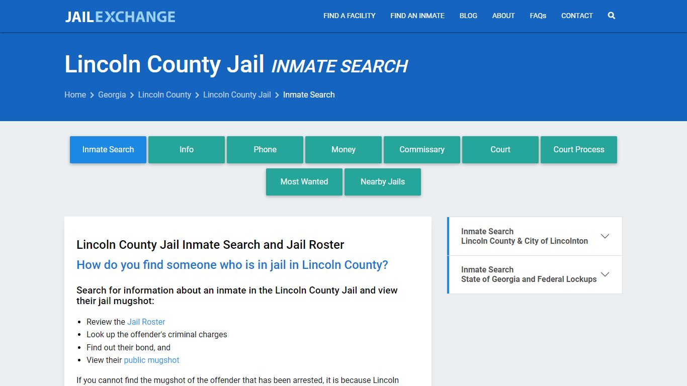 Inmate Search: Roster & Mugshots - Lincoln County Jail, GA